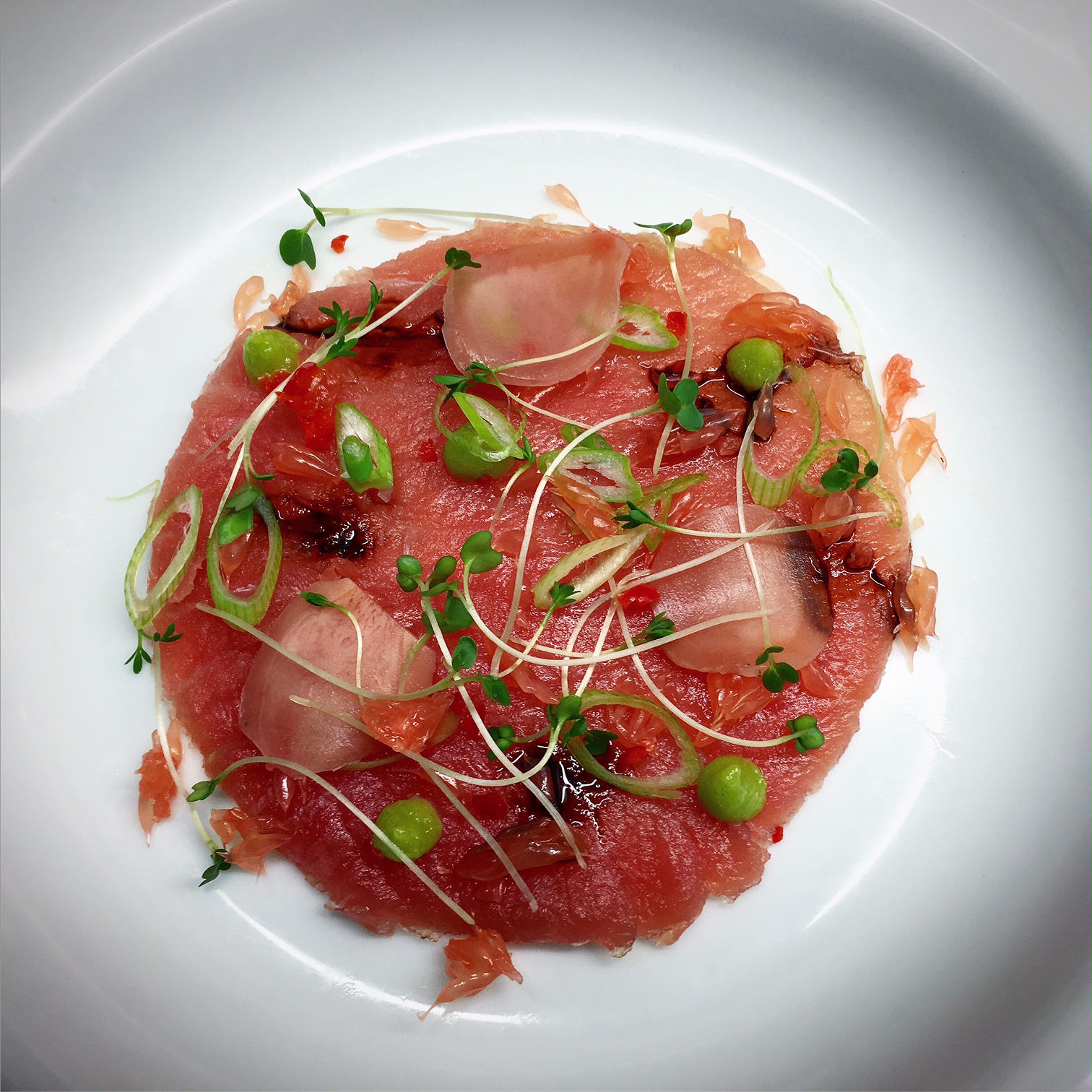 Carpaccio of Tuna with Grapefruit, Wasabi and Pickled Ginger | Ravenous Fox